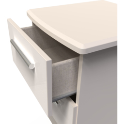 Crowndale Knightsbridge 2 Drawer Kashmir Gloss Compact Bedside Cabinet Ready Assembled - Kashmir Gloss & Kashmir - Wilko - thumbnail 7