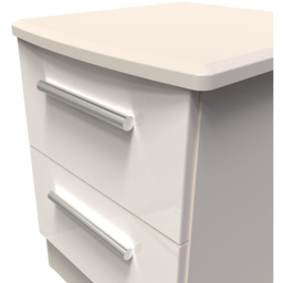 Crowndale Knightsbridge 2 Drawer Kashmir Gloss Compact Bedside Cabinet Ready Assembled - Kashmir Gloss & Kashmir - Wilko - thumbnail 6