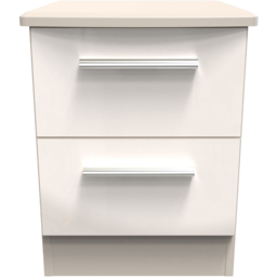 Crowndale Knightsbridge 2 Drawer Kashmir Gloss Compact Bedside Cabinet Ready Assembled - Kashmir Gloss & Kashmir - Wilko - thumbnail 3