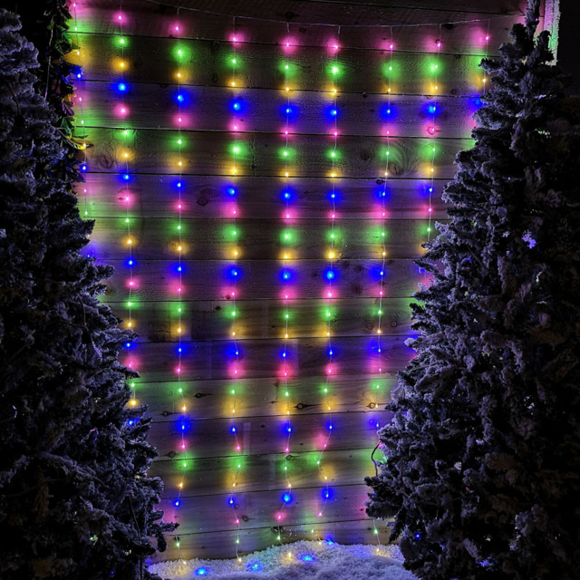 Samuel Alexander 300 Multicolour LED Party Curtain Christmas Lights - Size: 21 x 162 x 5cm - Red - Wilko - image 1
