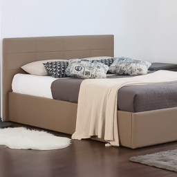 Brooklyn King Size Mocha Fabric Gas Lift Ottoman Bed - Brown - Wilko - thumbnail 3