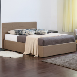 Brooklyn King Size Mocha Fabric Gas Lift Ottoman Bed - Brown - Wilko - thumbnail 1