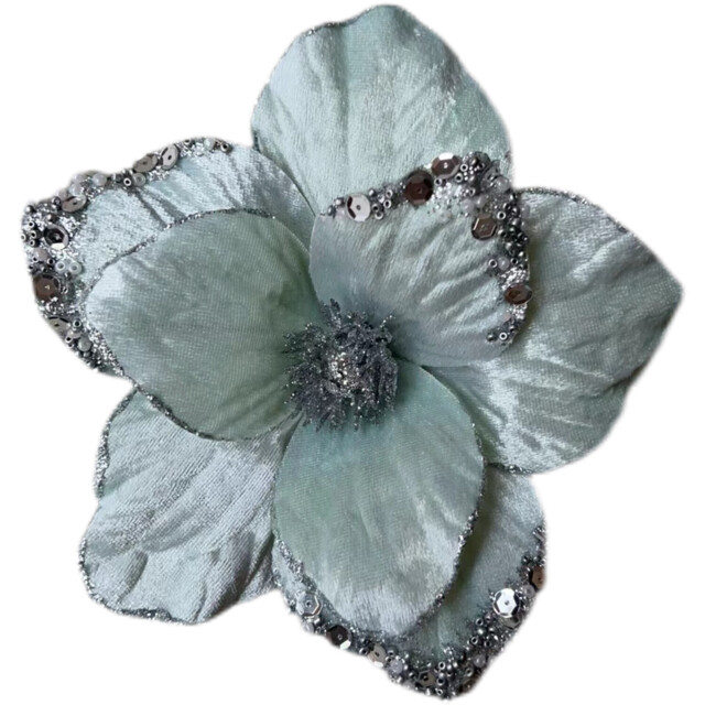 Icy Green Glitter Flower Clip - Green - Wilko - image 1