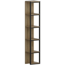 Decorotika Texas 5 Shelf Oud and Black Bookshelf - Size: 180 x 30 x 30cm - Multi - Wilko - thumbnail 3