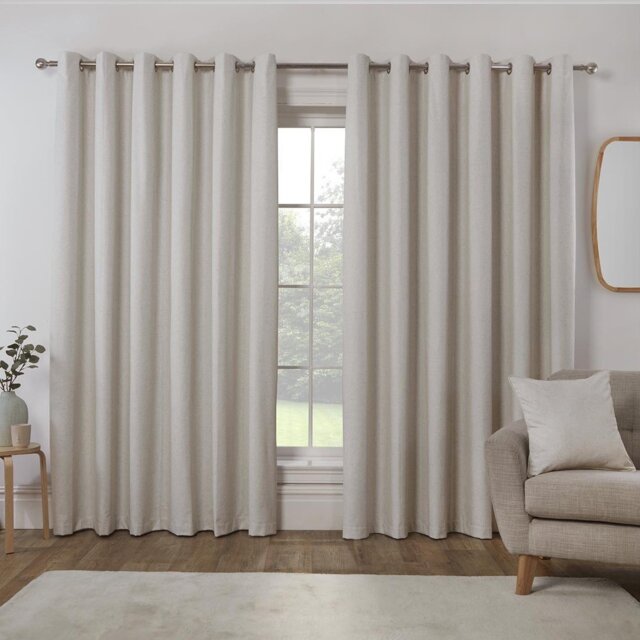 Divante Verona Linen Look Curtains - Natural/229cm - Wilko - image 1
