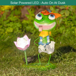 GardenKraft Metal Frog with LED Solar Light - Size: 25.5 x 12.5 x 31cm - Multi - Wilko - thumbnail 5