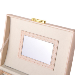 H&O Direct 2 Drawer Pink Faux Leather Jewellery Box - Size: 12 x 17.5 x 13.5cm - Wilko - thumbnail 5