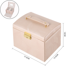 H&O Direct 2 Drawer Pink Faux Leather Jewellery Box - Size: 12 x 17.5 x 13.5cm - Wilko - thumbnail 7