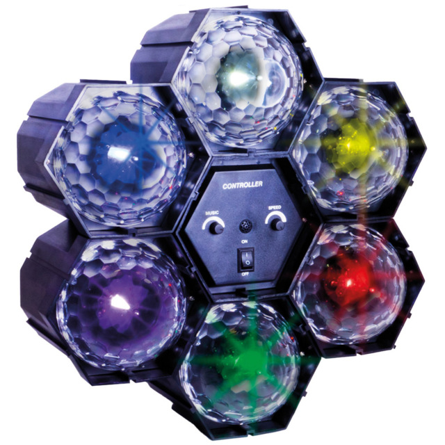 FX Lab 6 Way LED Crystal Light Effect - Size: 30.6 x 10.6 x 30.6cm - BLACK - FXLAB - Wilko - image 1