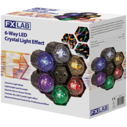 FX Lab 6 Way LED Crystal Light Effect - Size: 30.6 x 10.6 x 30.6cm - BLACK - FXLAB - Wilko - thumbnail 7