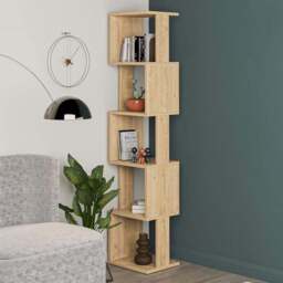 Decortie Piri Oak 5 Tier Tall Display Unit - Cream - Wilko