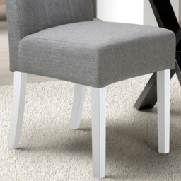 Moseley Set of 2 Grey and White Linen Effect Silver Dining Chair - Wilko - thumbnail 4