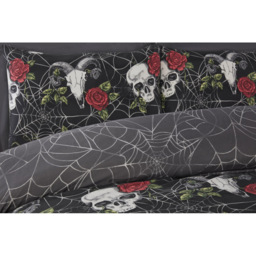 Rapport Home Skulls and Roses Double Multicolour Microfibre Duvet Set - Wilko - thumbnail 3
