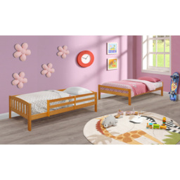 Comfy Living Caramel Detachable Wooden Bunk Bed - Size: Single - Brown - Wilko - thumbnail 4