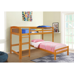 Comfy Living Caramel Detachable Wooden Bunk Bed - Size: Single - Brown - Wilko - thumbnail 3
