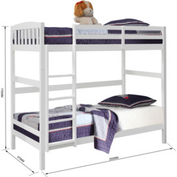 Comfy Living Caramel Detachable Wooden Bunk Bed - Size: Single - Brown - Wilko - thumbnail 7