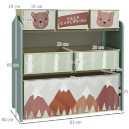 Playful Haven Green 6 Baskets Kids Storage Unit - Size: 63 x 30 x 66cm - Wilko - thumbnail 6