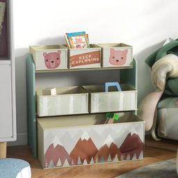 Playful Haven Green 6 Baskets Kids Storage Unit - Size: 63 x 30 x 66cm - Wilko