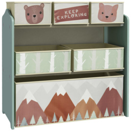 Playful Haven Green 6 Baskets Kids Storage Unit - Size: 63 x 30 x 66cm - Wilko - thumbnail 3