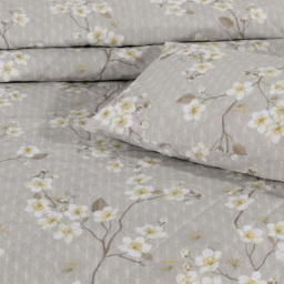 Velosso Single Cherry Blossom Bedspread Set - Cream - Wilko - thumbnail 3