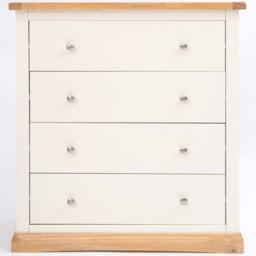 Trevi 4 Drawer Off White Chest of Drawers with Chrome Knobs - Wilko - thumbnail 3