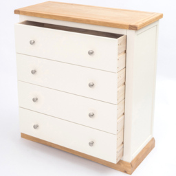Trevi 4 Drawer Off White Chest of Drawers with Chrome Knobs - Wilko - thumbnail 6