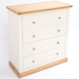 Trevi 4 Drawer Off White Chest of Drawers with Chrome Knobs - Wilko - thumbnail 5