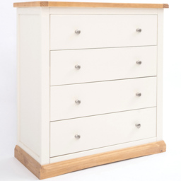 Trevi 4 Drawer Off White Chest of Drawers with Chrome Knobs - Wilko - thumbnail 4