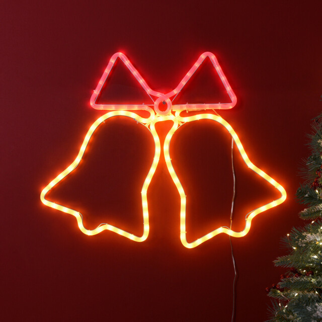 Bow Bell LED Rope LightRed and White - Wilko - image 1