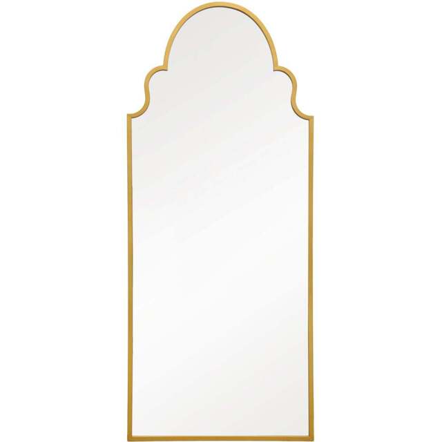 The Arcus Gold Arched Metal Leaner Wall Mirror 200 x 85cm - MirrorOutlet - Wilko - image 1
