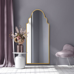 The Arcus Gold Arched Metal Leaner Wall Mirror 200 x 85cm - MirrorOutlet - Wilko - thumbnail 3