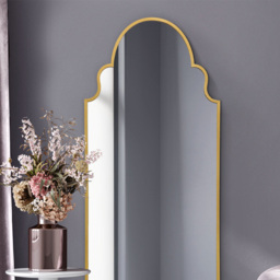 The Arcus Gold Arched Metal Leaner Wall Mirror 200 x 85cm - MirrorOutlet - Wilko - thumbnail 4