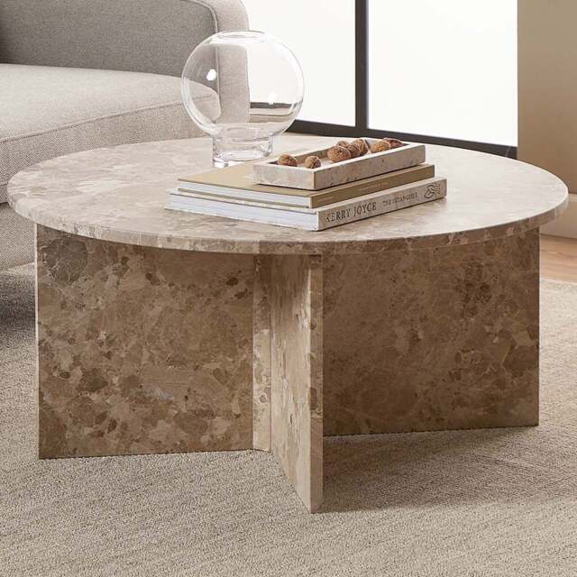 Florence Vega Brown Marble Round Coffee Table - Furniture To Go - Wilko - image 1