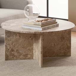 Florence Vega Brown Marble Round Coffee Table - Furniture To Go - Wilko