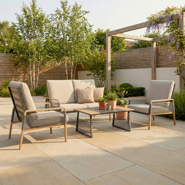 Bronte Sofa Set Beige - Size: 4 Seater - Wilko - image 1