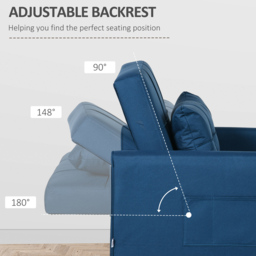 Portland Single Sleeper Blue Linen Touch Chair Bed - Wilko - thumbnail 7
