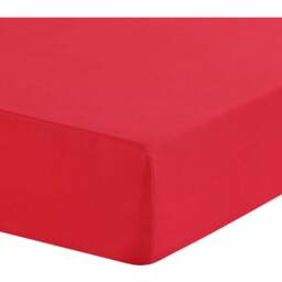 My Home Double Red Polycotton Fitted Sheet - Wilko - thumbnail 1