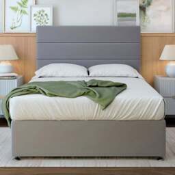 Bedmaster Small Double Silver Plush Velvet Divan Base - Wilko - thumbnail 1