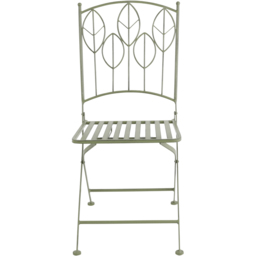 Charles Bentley 2 Seater Sage Green Rustic Metal Leaf Pattern Foldable Garden Bistro Set - Wilko - thumbnail 6