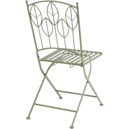 Charles Bentley 2 Seater Sage Green Rustic Metal Leaf Pattern Foldable Garden Bistro Set - Wilko - thumbnail 7
