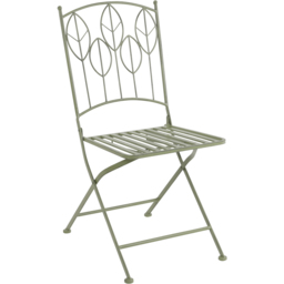 Charles Bentley 2 Seater Sage Green Rustic Metal Leaf Pattern Foldable Garden Bistro Set - Wilko - thumbnail 4