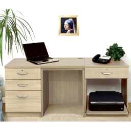 R White Cabinets 4 Drawer Brown Set-08 Desk with Printer Shelf - Size: 72.8 x 167.9 x 54cm - Wilko - thumbnail 5