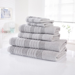 Rapport Home Spa Super Soft and Absorbent Cotton Silver Grey Face Towel - Size: 0.1 x 30 x 30cm - Wilko - thumbnail 3