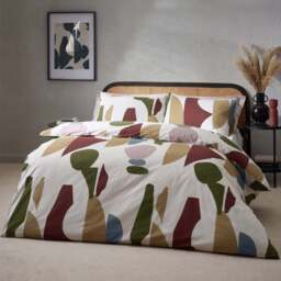 Hoem Meta Super King Size Multicolour Abstract Cotton Rich Duvet Cover Set - Wilko
