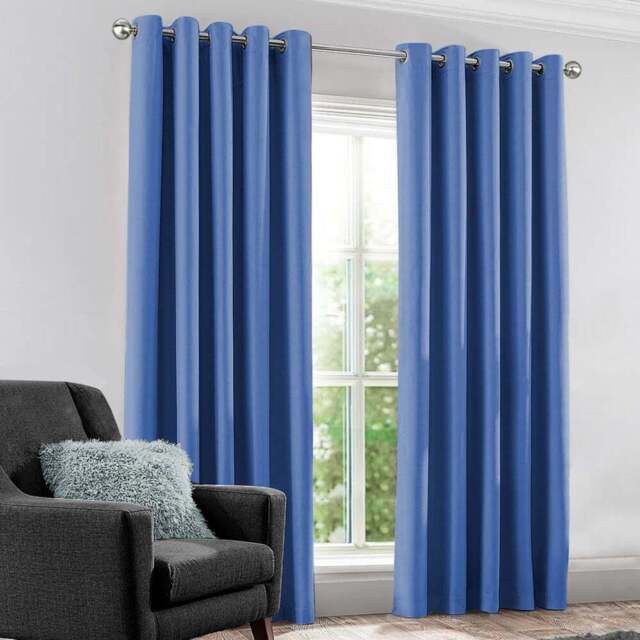 Velosso Kassidy Blue Blackout Curtains 168 x 183cm - Size: W 168 x D 183cm - Wilko - image 1