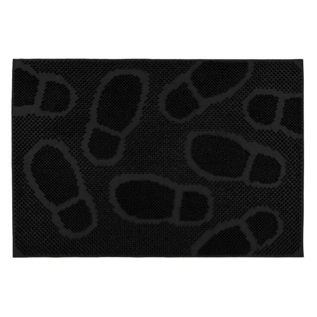 JVL Footprint Rubber Scraper Doormat 40 x 60cm - JVL Homewares - Wilko - image 1