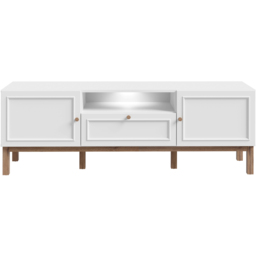 Florence Wensley 2 Door Single Drawer Single Shelf Light Grey and Oak TV Unit with LED Lighting - Size: 53.4 x 159.6 x 41.7cm - Multi - Furniture To G - thumbnail 5