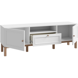 Florence Wensley 2 Door Single Drawer Single Shelf Light Grey and Oak TV Unit with LED Lighting - Size: 53.4 x 159.6 x 41.7cm - Multi - Furniture To G - thumbnail 4