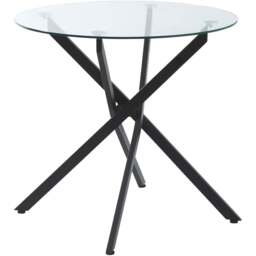 Portland Black Clear Tempered Glass Side Table - Size: 4 Seater - Wilko - thumbnail 3