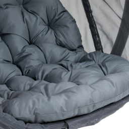 Outsunny Grey Hanging Egg Chair with Cushions - Size: 1 Seater - Wilko - thumbnail 4